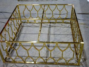 Gia công sản xuất khung bàn vuông mạ vàng